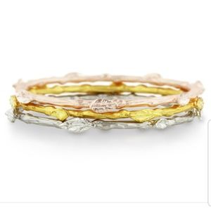 Leaf Bangle Bracelet Set